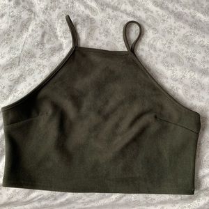 Charlotte Russe Suede Green Crop Top